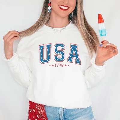 Толстовка USA 1776 Stars белая