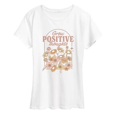 Женская футболка Grow Positive с коротким рукавом и рисунком, белая
