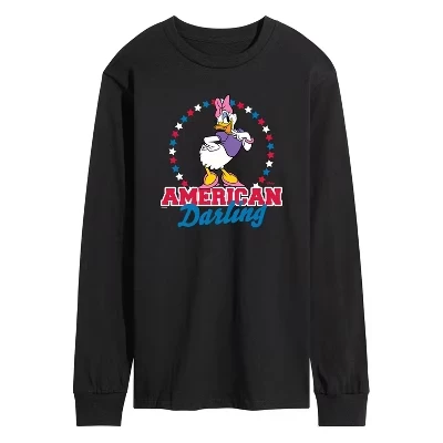 Мужская футболка American Darling Daisy с длинным рукавом и графическим рисунком, черная