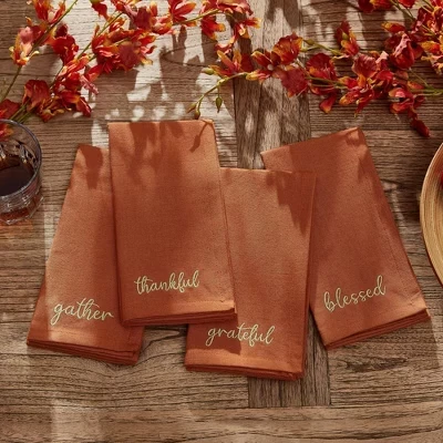 Салфетки Elrene Harvest Sentiment, 4 шт., терракотовые