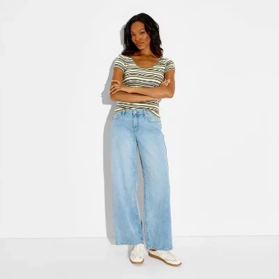 Женские мешковатые джинсы Curvy с низкой посадкой - ™ blue denim