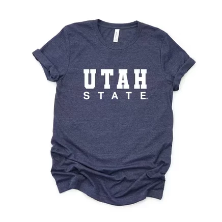 Utah State Bold - женская футболка с коротким рукавом и рисунком heather navy