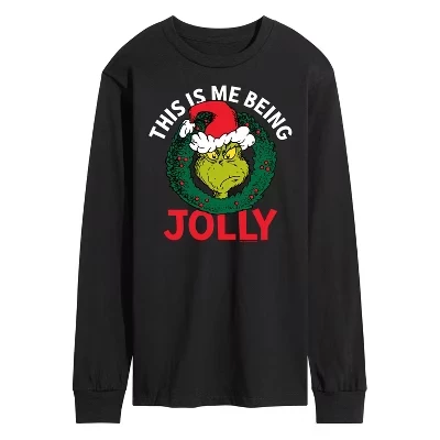 Мужская футболка с длинным рукавом This Is Me Being Jolly с графическим рисунком, черная