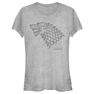 Футболка Athletic Heather от Juniors Womens House Stark с изображением лютоволка