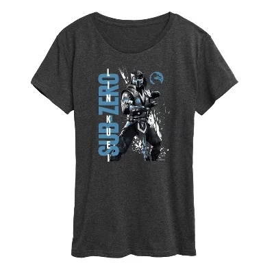 Женская футболка Sub Zero Lin Kuei с коротким рукавом и графическим рисунком heather charcoal