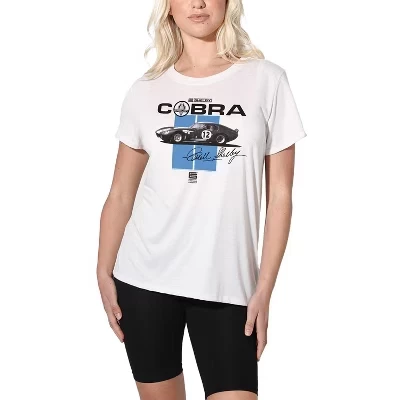 Женская свободная футболка Cobra Racing в полоску белого цвета