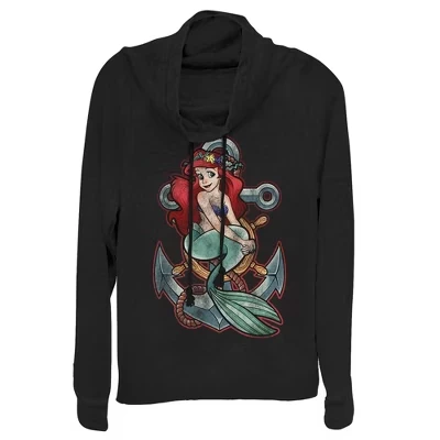 Женский свитшот The Little Mermaid, Ариэль, черный