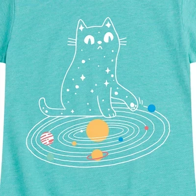 Облегающая футболка с коротким рукавом и графическим рисунком Cat Solar System heather темно-синего цвета