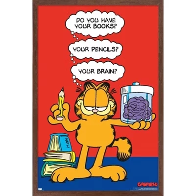 Постер Garfield Trends International в раме, махагони