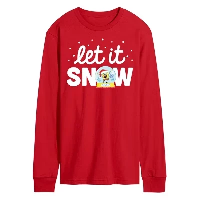 Мужской лонгслив SpongeBob Let It Snow, красный