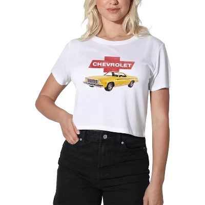 Женская футболка с укороченным верхом Chevy El Camino белого цвета