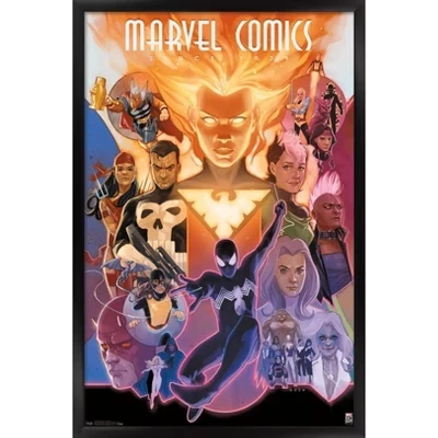 Постер Trends International Marvel 80th в рамке, черный