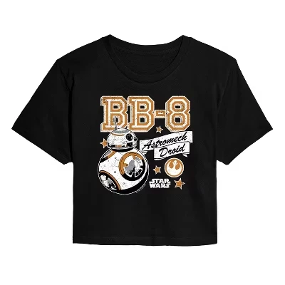 Женская укороченная футболка Star Wars BB-8, черная