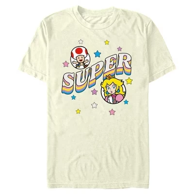 Мужская футболка Nintendo Super Princess and Toad, бежевая