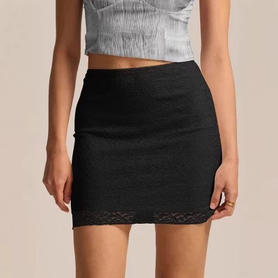 Женская мини-юбка Yesfashion из кружева, черная