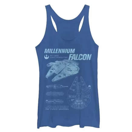 Женская спортивная майка The Force Awakens Millennium Falconprints Racerback