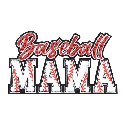 Термонашивка Alilang Baseball Mama с пайетками, большая