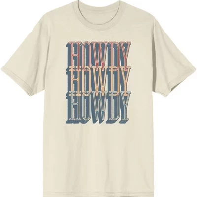 Футболка для взрослых с коротким рукавом Western Howdy натуральная