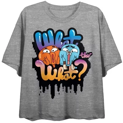 Гамбол Уоттерсон и Дарвин Уоттерсон, граффити в стиле what the what? на спортивной футболке для взрослых с коротким рукавом Heather