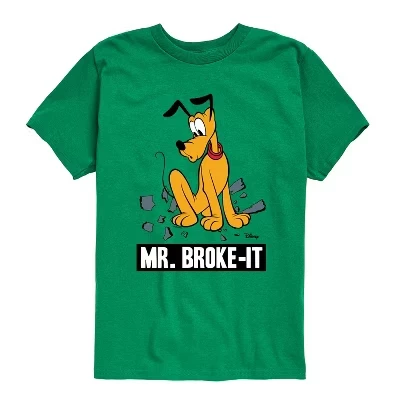 Футболка для мальчиков Disney Mr Broke It Pluto, зеленая