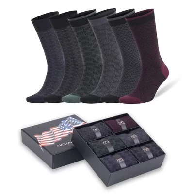 Мужские носки AWSAmerican Made, бамбук, 6 пар, стиль 6