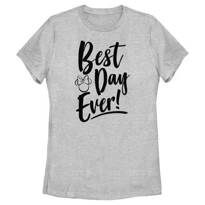 Женская футболка с логотипом Minnie Mouse Best Day Ever athletic heather