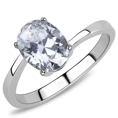 Женское кольцо SlickBlue Solitaire, сталь, фианит, р.5–10