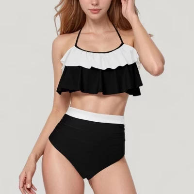 Женский купальник Anna-Kaci Swim с высокой талией, черный