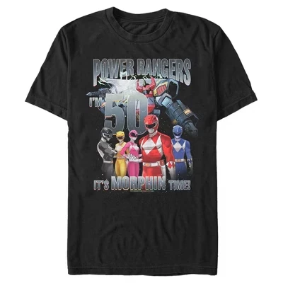 Мужская футболка Birthday 50 Morphin Time черного цвета