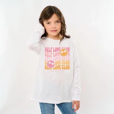 Молодежная футболка с длинным рукавом SmileyWorld Self Love Club Wave heather grey