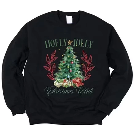 Женская толстовка с рисунком Holly Jolly Christmas Club midnight