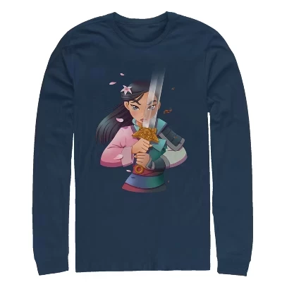 Мужской лонгслив Mulan Anime Reflection, синий