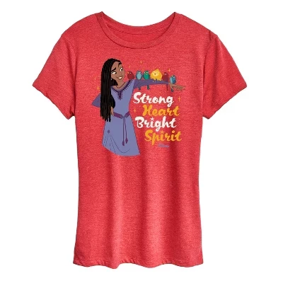Женская футболка с коротким рукавом Strong Heart Bright Spirit с графическим рисунком, красная