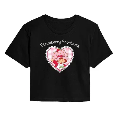 Женская укороченная футболка с графическим рисунком Coquette Heart-Juniors Укороченная футболка с графическим рисунком черного цвета