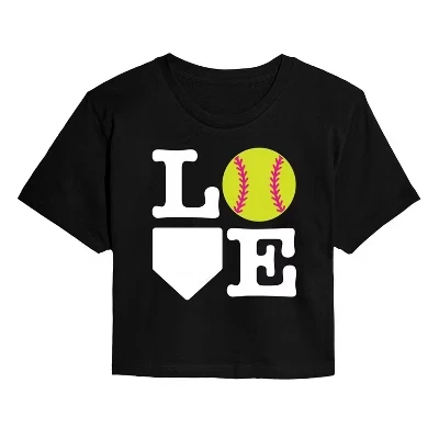 Женская футболка Instant Message Love Softball, черная