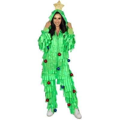 Комбинезон Christmas Tree Time - Забавная зеленая цельная пижама с рождественской елкой для мужчин и женщин