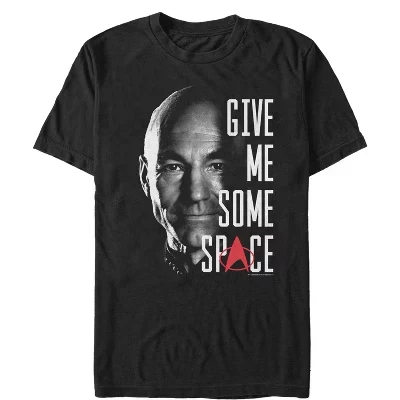 Мужская футболка : The Next Generation Picard Give Me Some Space, черная