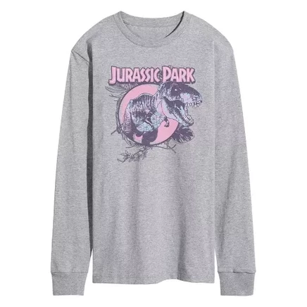 Мужской лонгслив Jurassic Park Pastel T-Rex, меланж