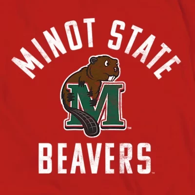 Мужская футболка с официальным логотипом MSU Beavers от Государственного университета Майнот, красная