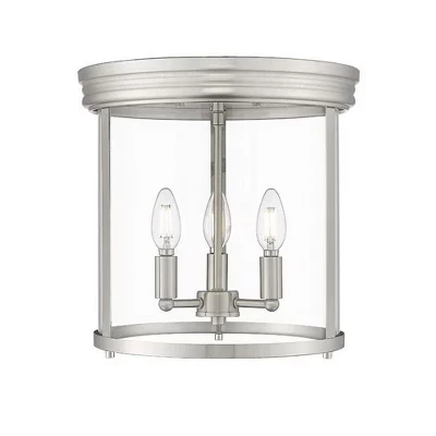 Потолочный светильник Thayer 3-Light для скрытого монтажа - Современный стальной дизайн, с регулируемой яркостью, серебристый с защитой от влаги