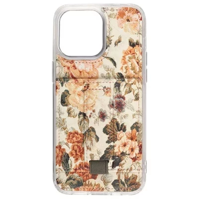 Чехлы Чехол для телефона iPhone 14 Pro Max с бумажником и ремешком для пальцев foyer floral