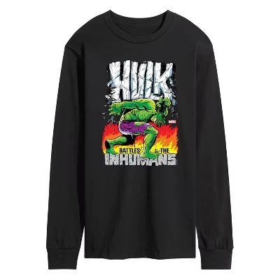 Men's -  - Hulk Battles the Inhumans Long Sleeve Graphic T-Shirt black