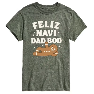 Мужская футболка Feliz Navi Dad Bod с коротким рукавом и графическим рисунком зеленого цвета