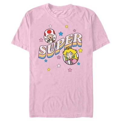 Мужская футболка Nintendo Super Princess and Toad, розовая