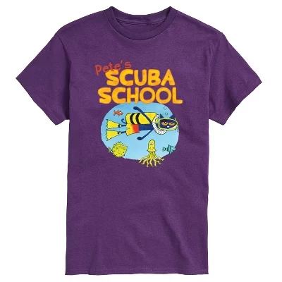 Мужская футболка Pete's Scuba School с коротким рукавом и рисунком фиолетового цвета