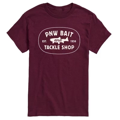 Мужская футболка с коротким рукавом и рисунком Pnw Bait And Tackle темно-бордового цвета