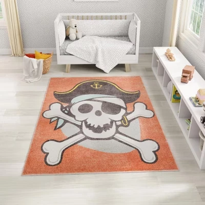 Домашний тканый коврик Whimsy Kids Pirate красный