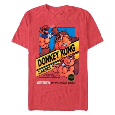 Мужская футболка Nintendo Donkey Kong Classic Poster, красная
