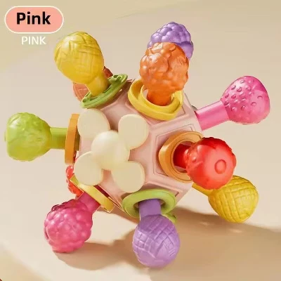 Сенсорные погремушки для прорезывания зубов Maison Baby розовые