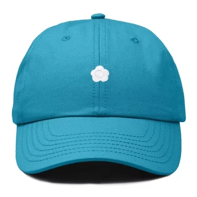 Маленькая вышитая цветком хлопчатобумажная шапочка Outdoor Dad Hat женская бирюзовая